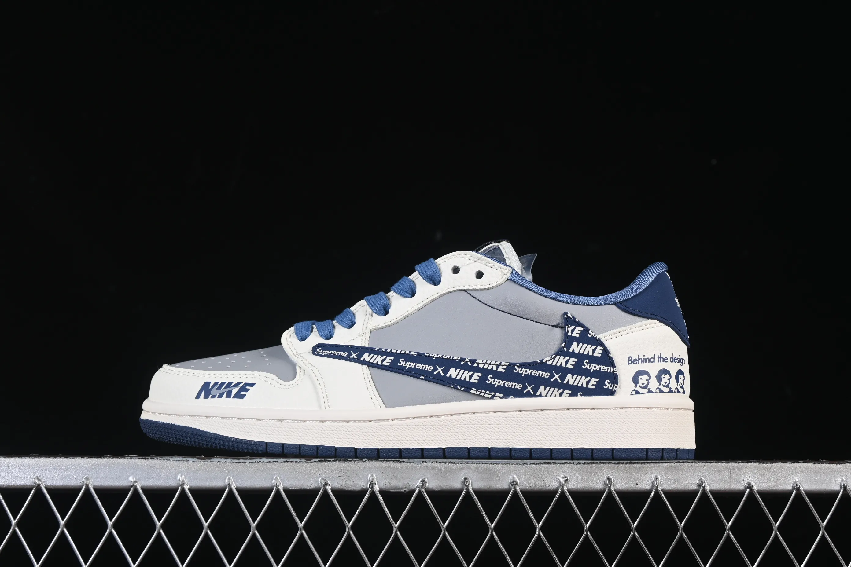 All categories Air Jordan Jordan series basketball shoes Air Jordan 1 Low High-end customized low-top sneakers Travis Scott x Fragment Design x Air Jordan 1 Low OG SP AJ1 Joe 1 joint milk white gray blue low-top cultural casual sneakers XD0798-309